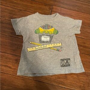 Johnny Cupcakes Gray Kids Graphic school supply T-Shirt